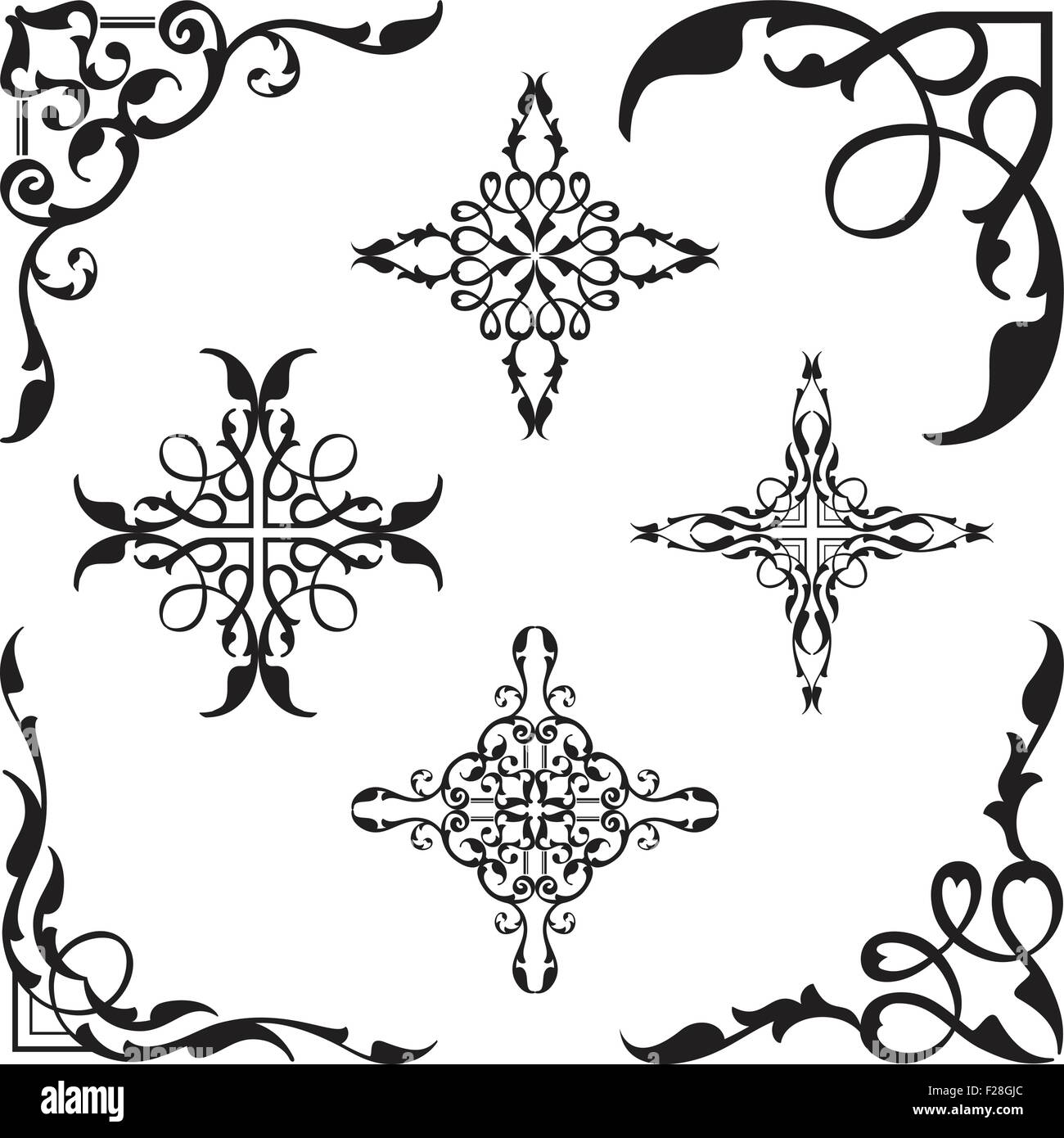 Corner victorian set is on white Stock Vector Image & Art - Alamy
