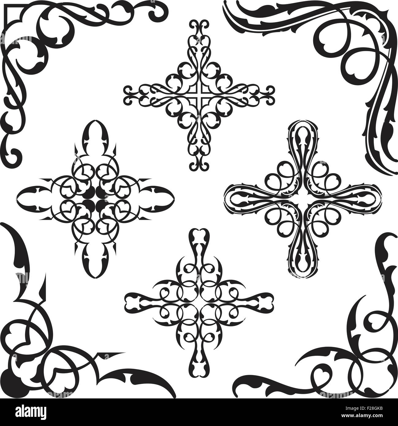 Vintage corner set is on white Stock Vector Image & Art - Alamy