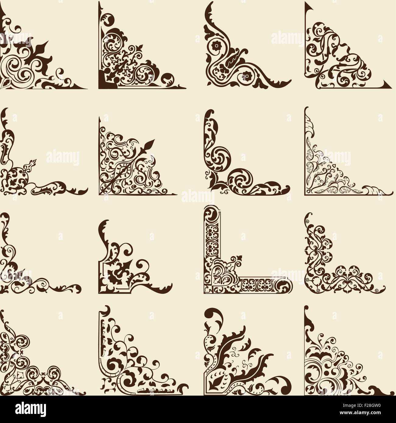 Corner modern set isolated on beige Stock Vector Image & Art - Alamy