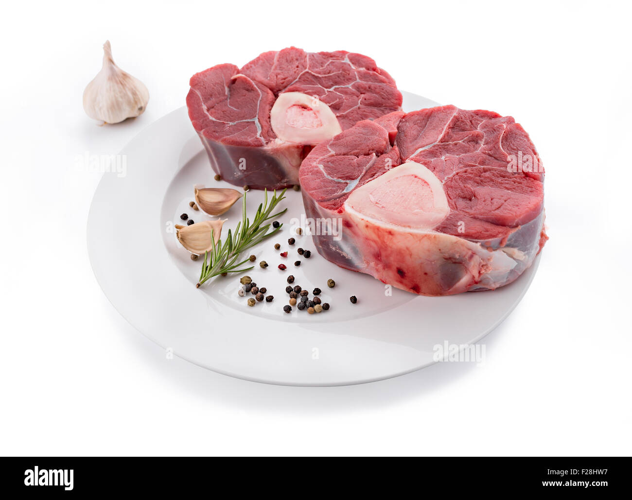 Raw veal shank for making OssoBuco Stock Photo