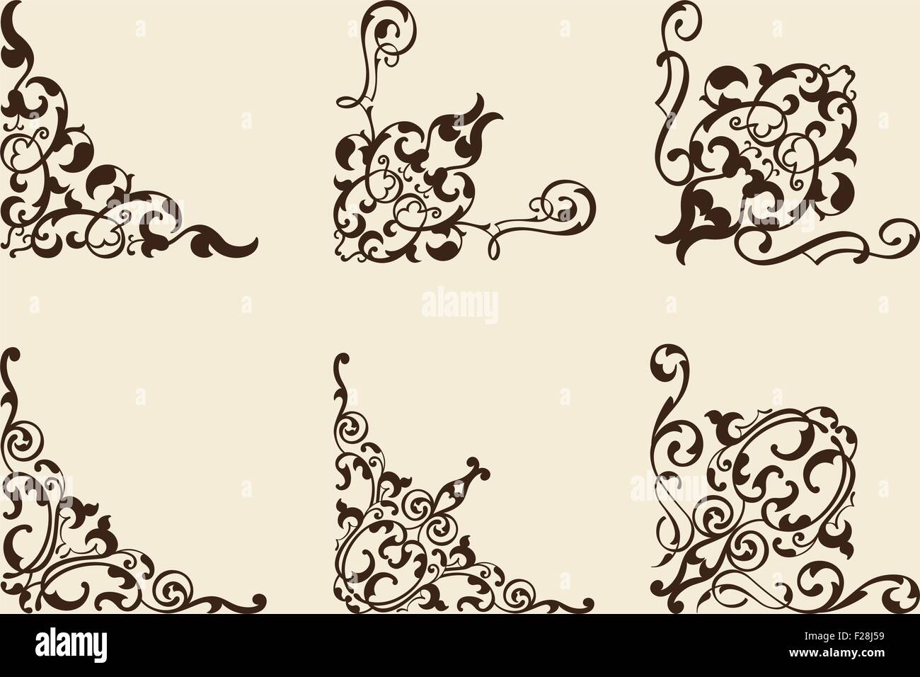 Corner nice set isolated on white Stock Vector Image & Art - Alamy