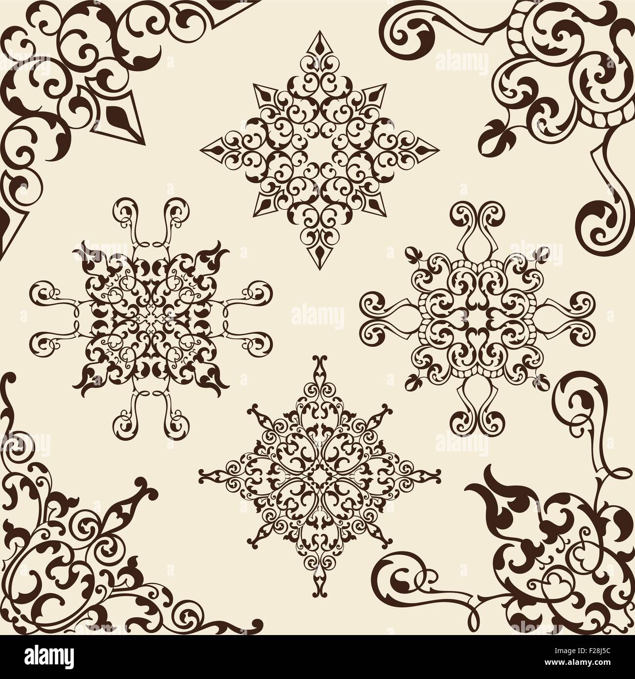 Corner victorian set isolated on white Stock Vector Image & Art - Alamy
