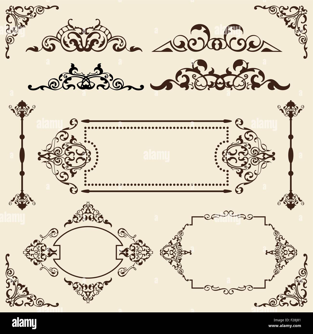 Vintage set isolated on white Stock Vector Image & Art - Alamy