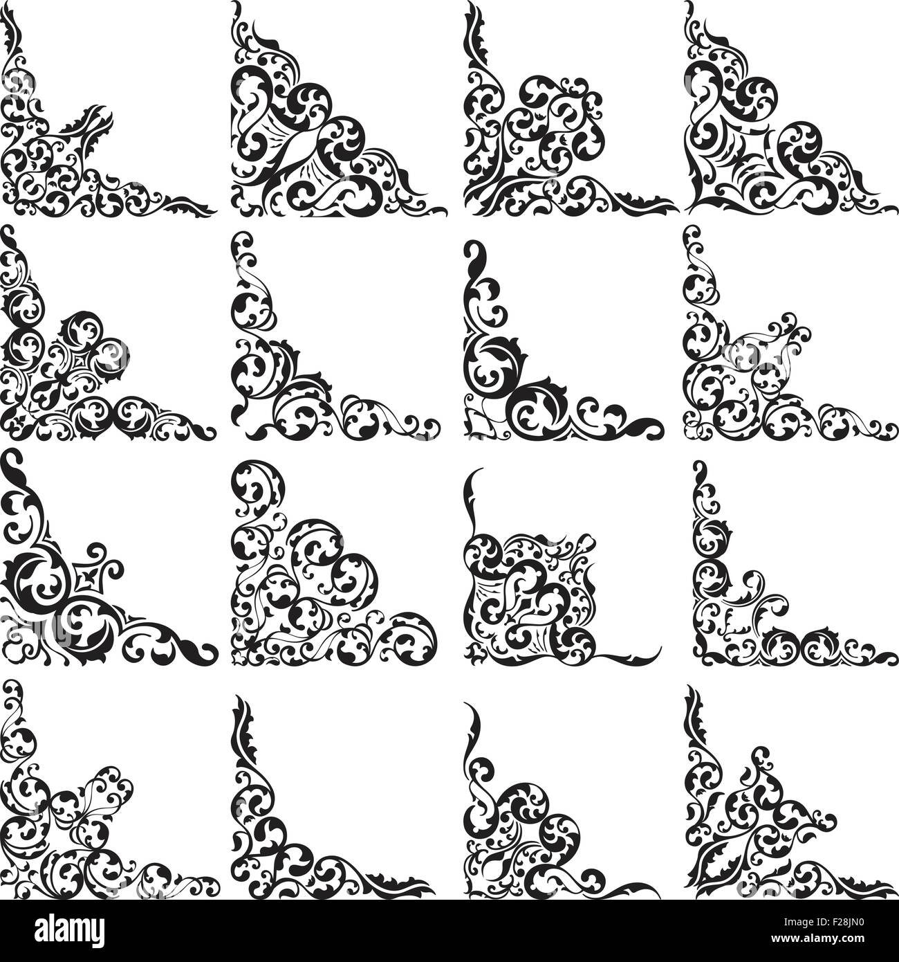 Vintage corners isolated on white Stock Vector Image &amp; Art - Alamy
