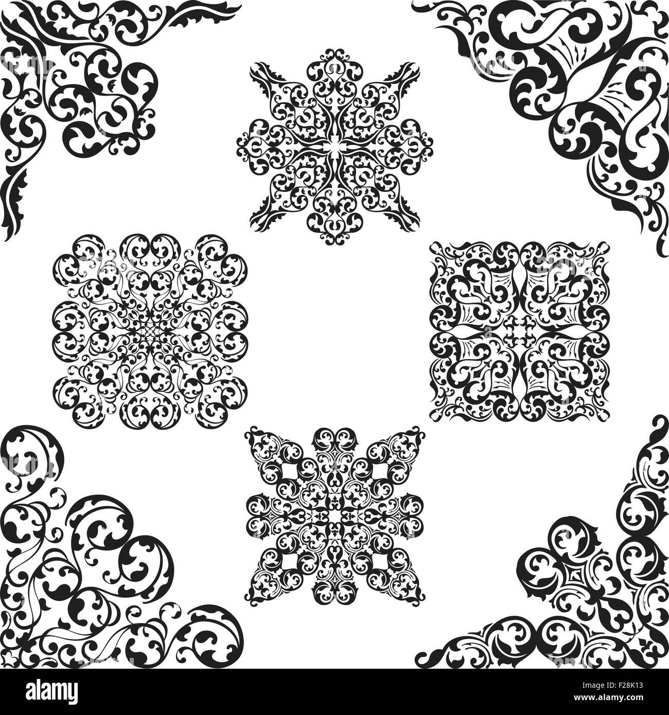 Perfect corner set isolated on white Stock Vector Image & Art - Alamy