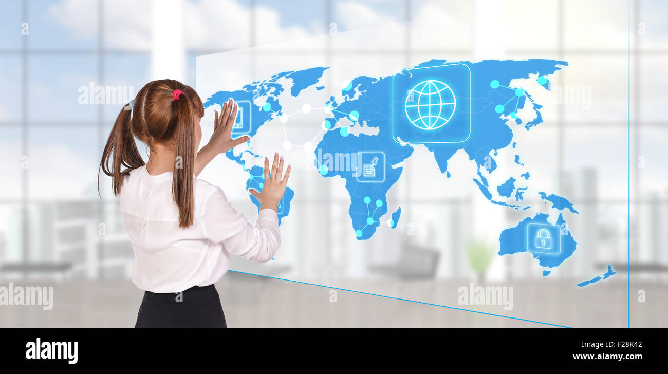 Business people standing in modern office Stock Photo