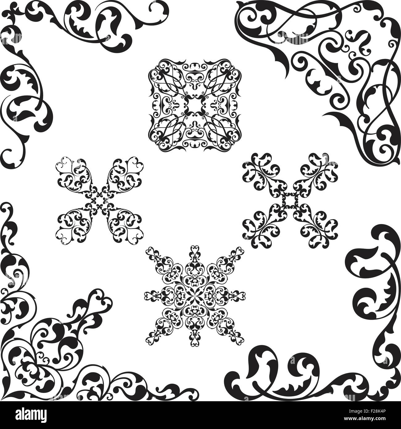 Baroque corner set on white Stock Vector Image & Art - Alamy