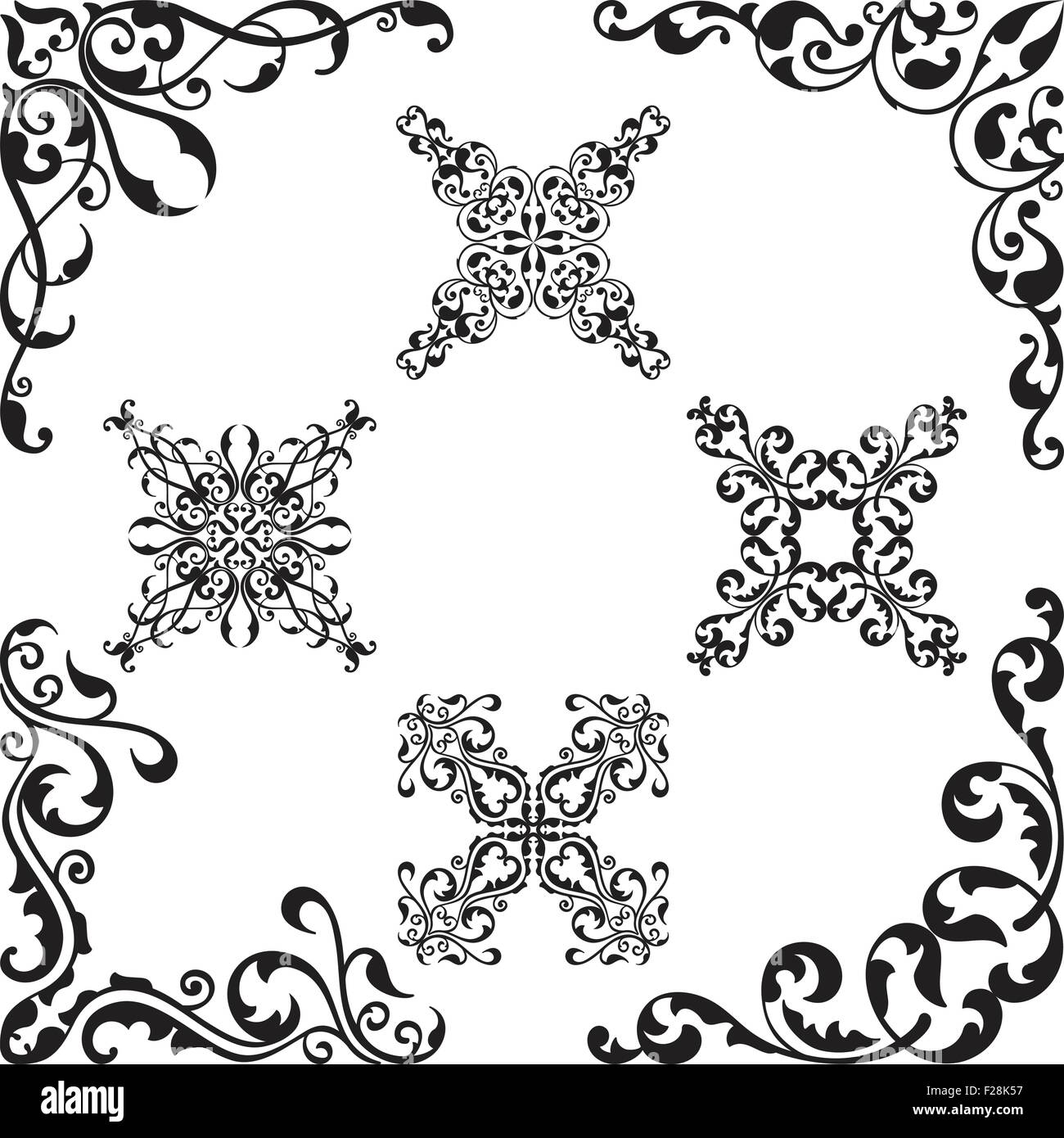 Baroque set on white Stock Vector Image & Art - Alamy