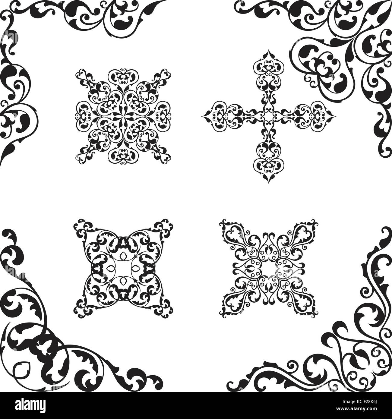 Corner vintage set on white Stock Vector Image & Art - Alamy