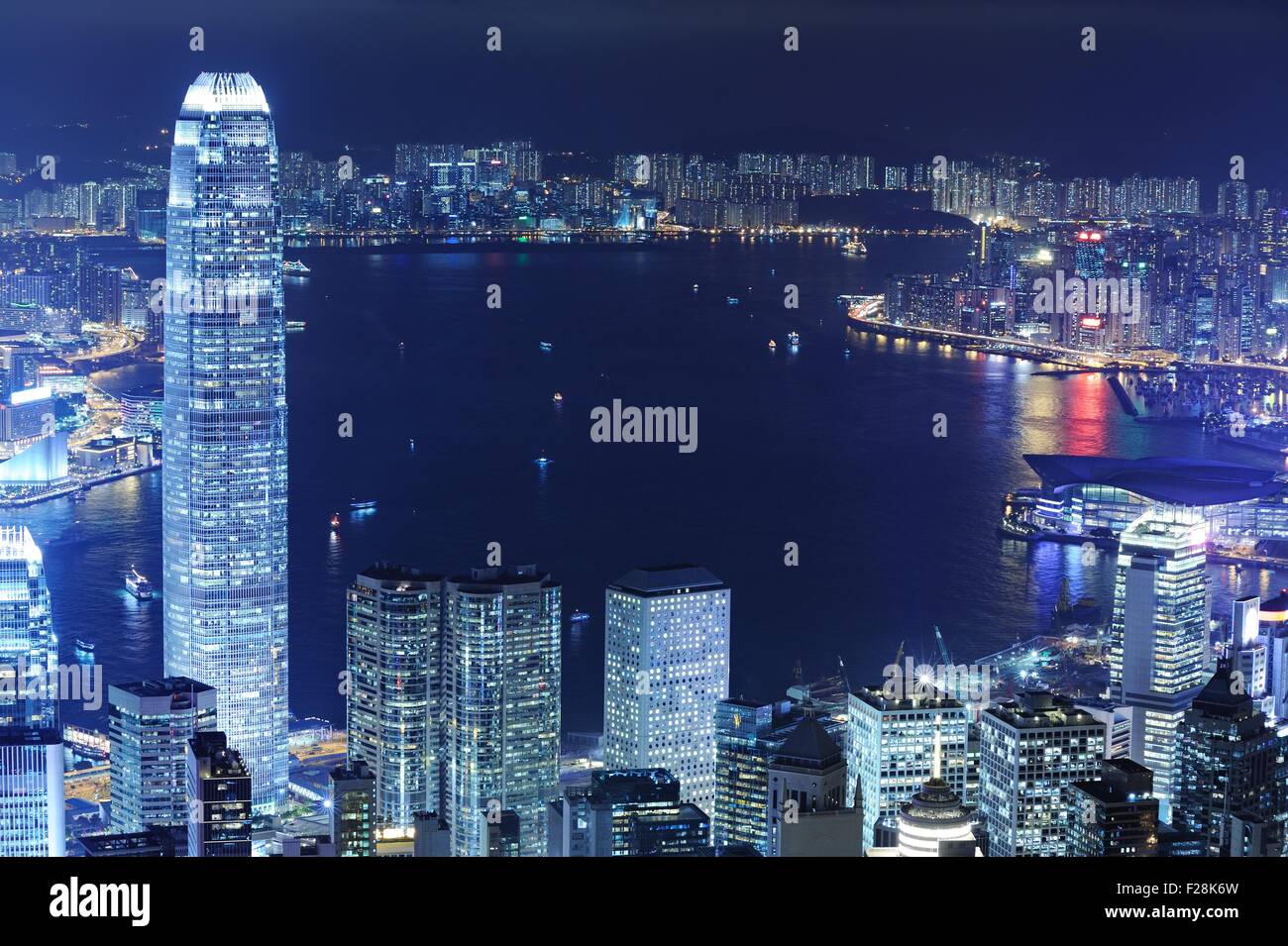Hong Kong downtown at night Stock Photo - Alamy