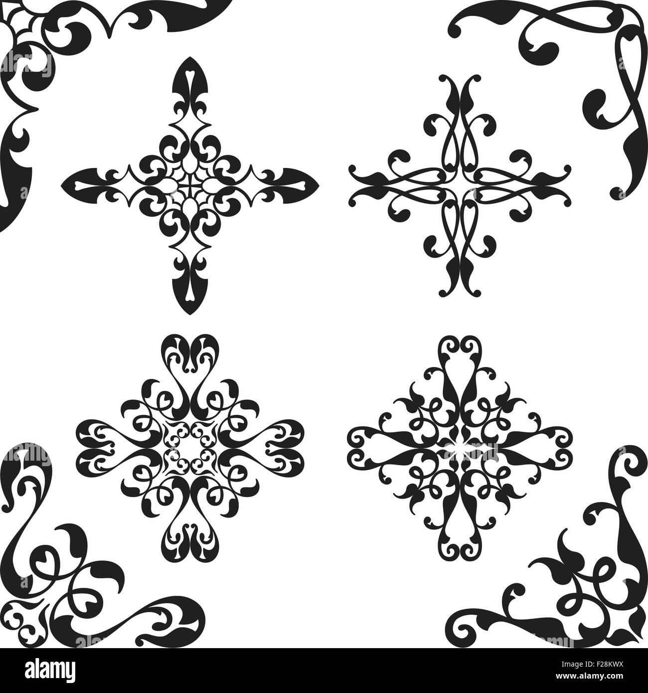 Baroque set of elements isolated on white Stock Vector Image & Art - Alamy