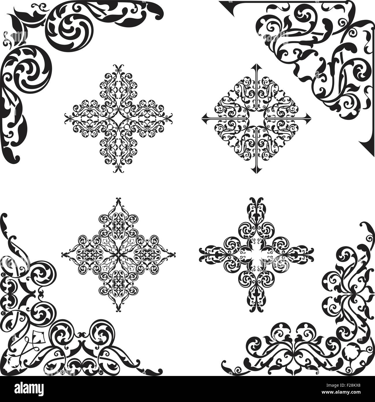 Classical corner set isolated on white Stock Vector Image & Art - Alamy