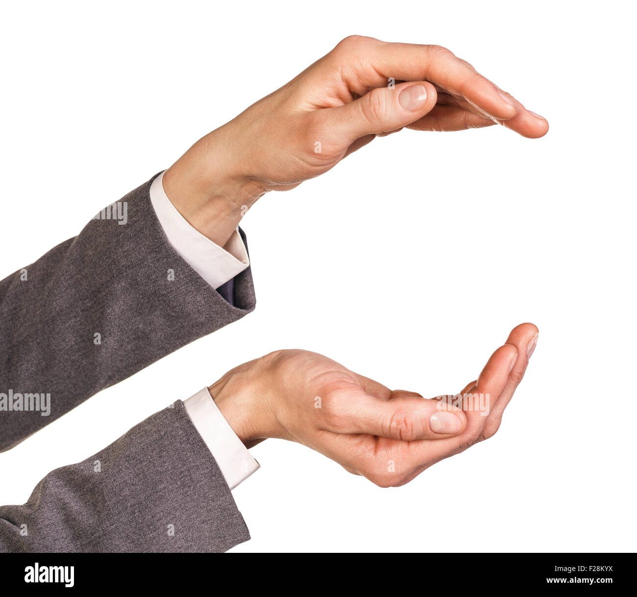 Two hands on white background Stock Photo