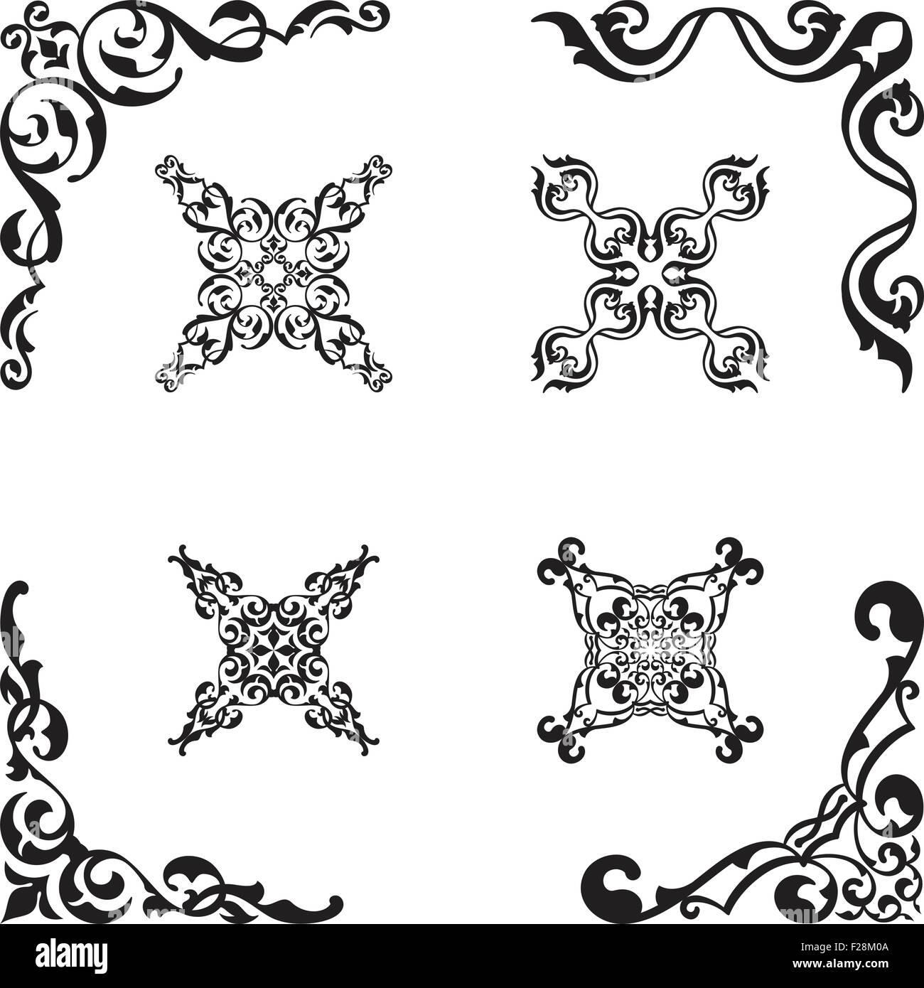 Perfect classical corner set isolated on white Stock Vector Image & Art ...
