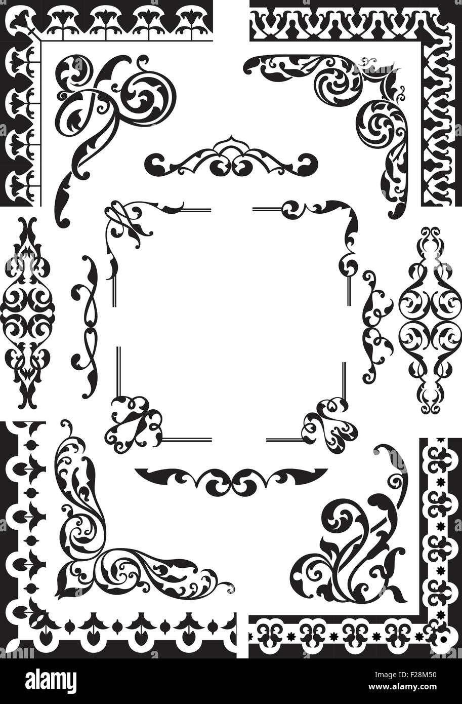 Vintage classical set isolated on white Stock Vector Image & Art - Alamy