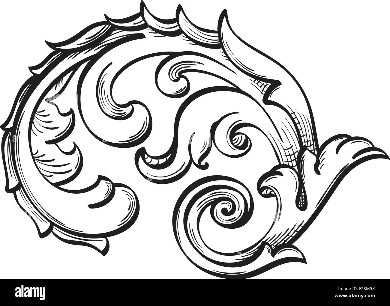 Acanthus scroll on white Stock Vector Image & Art - Alamy