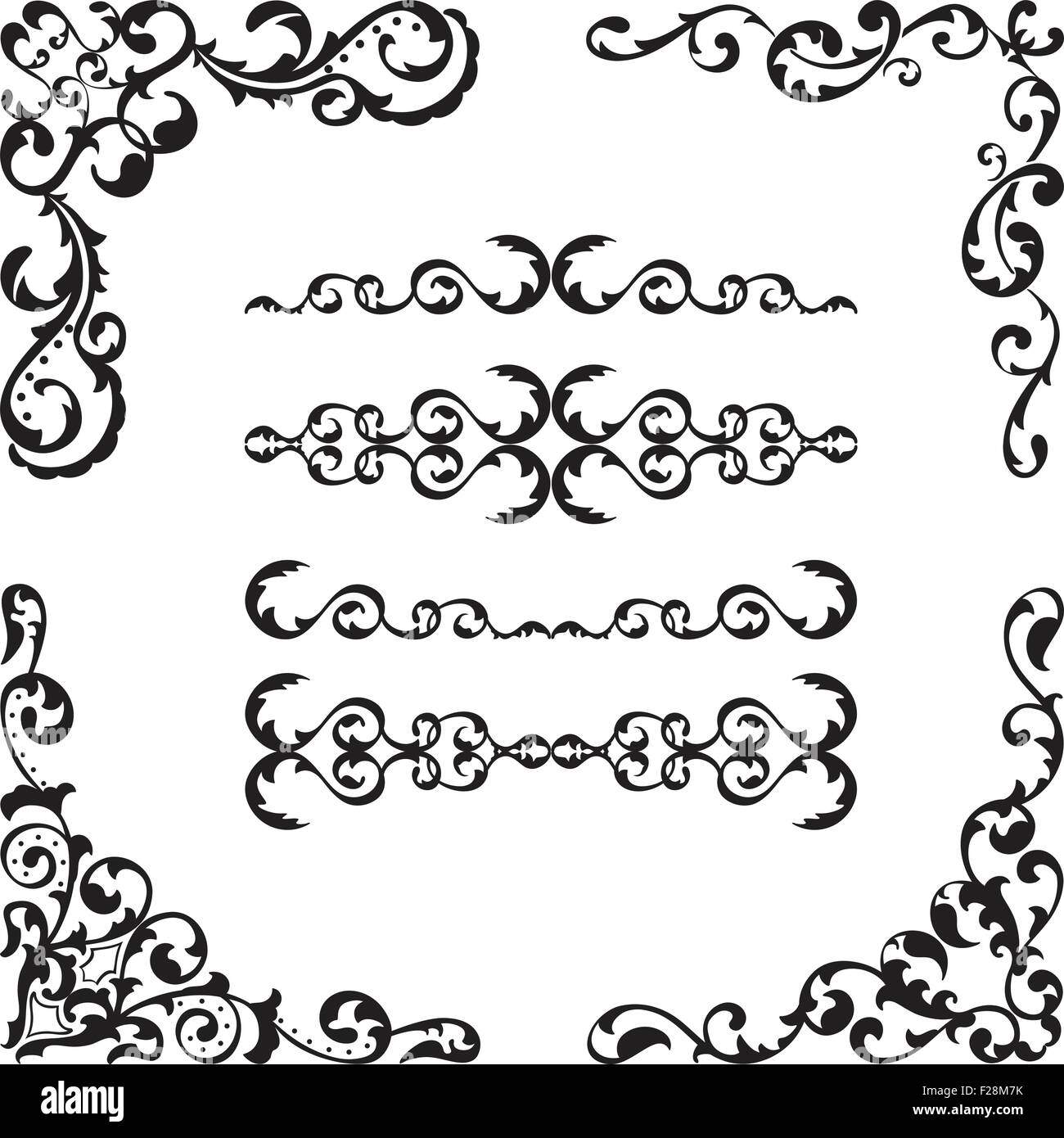 Baroque corner set is isolated on white Stock Vector Image & Art - Alamy