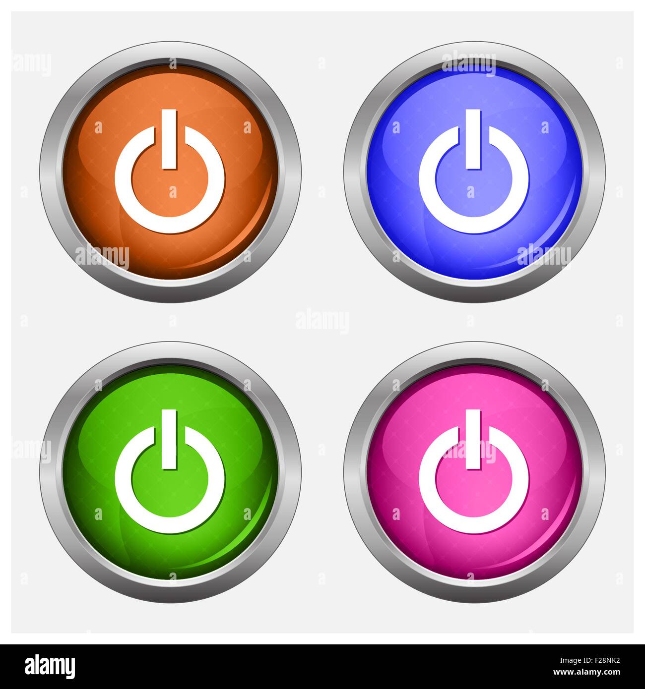 Set of isolated turn on, off glossy vector web buttons. Beautiful ...