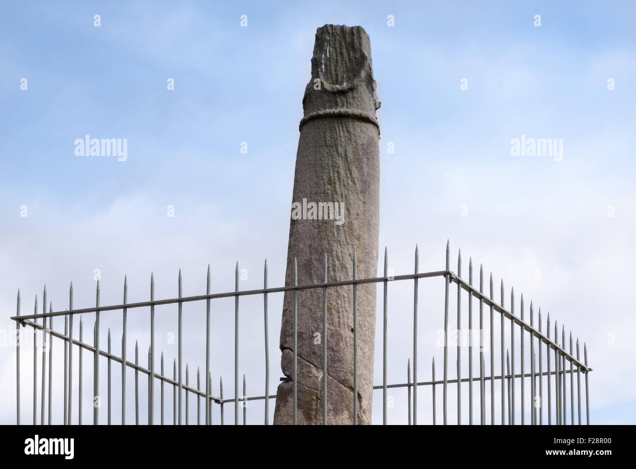 Eliseg's Pillar or Croes Elisedd erected in the 9th century by Prince Cyngen ap Cadell of Powys near to Valle Crucis Abbey Llangollen Wales Stock Photo
