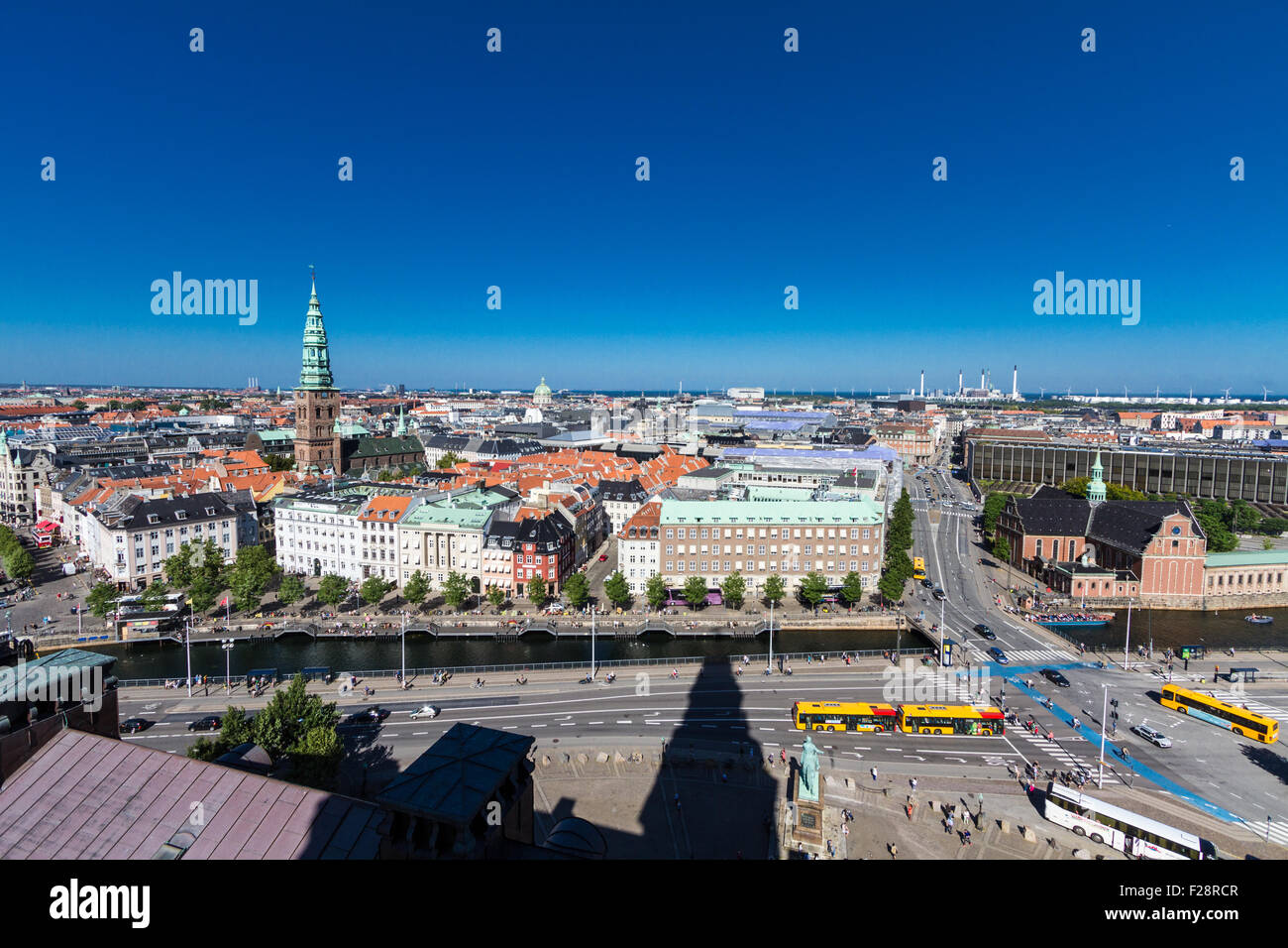 HIgh-llevel view of Copenhagen, Denmark, from the Christianborg Palace tower. Stock Photo