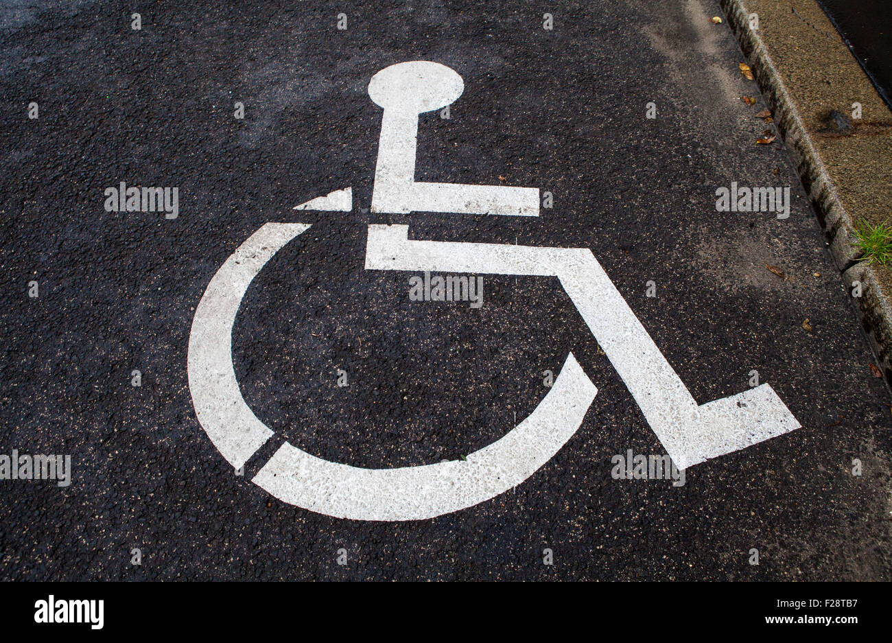 A Disabled Parking Space. Stock Photo