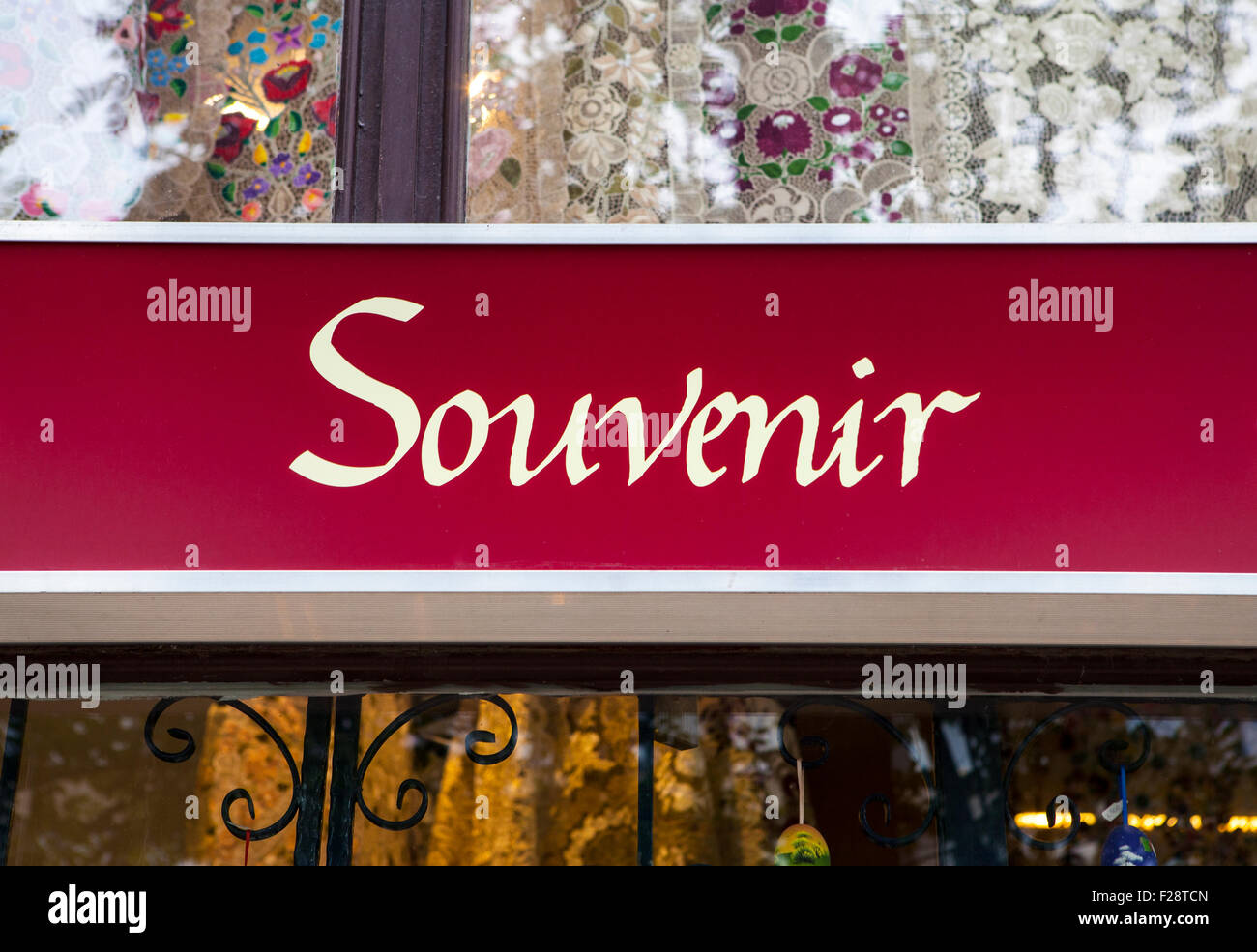 A sign for a Souvenir Shop Stock Photo Alamy
