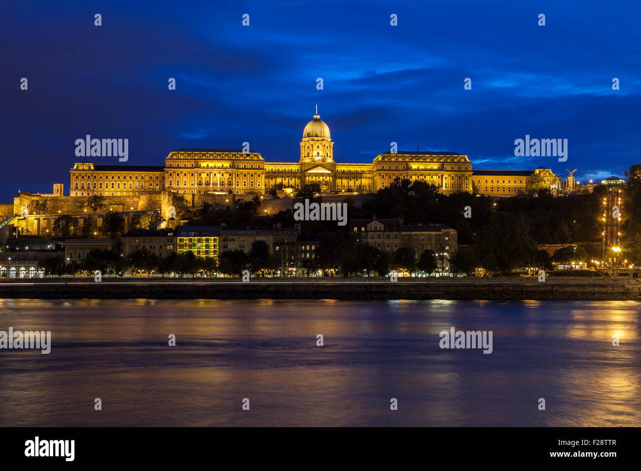 The magnificent Buda Castle in Budapest at dusk Stock Photo - Alamy