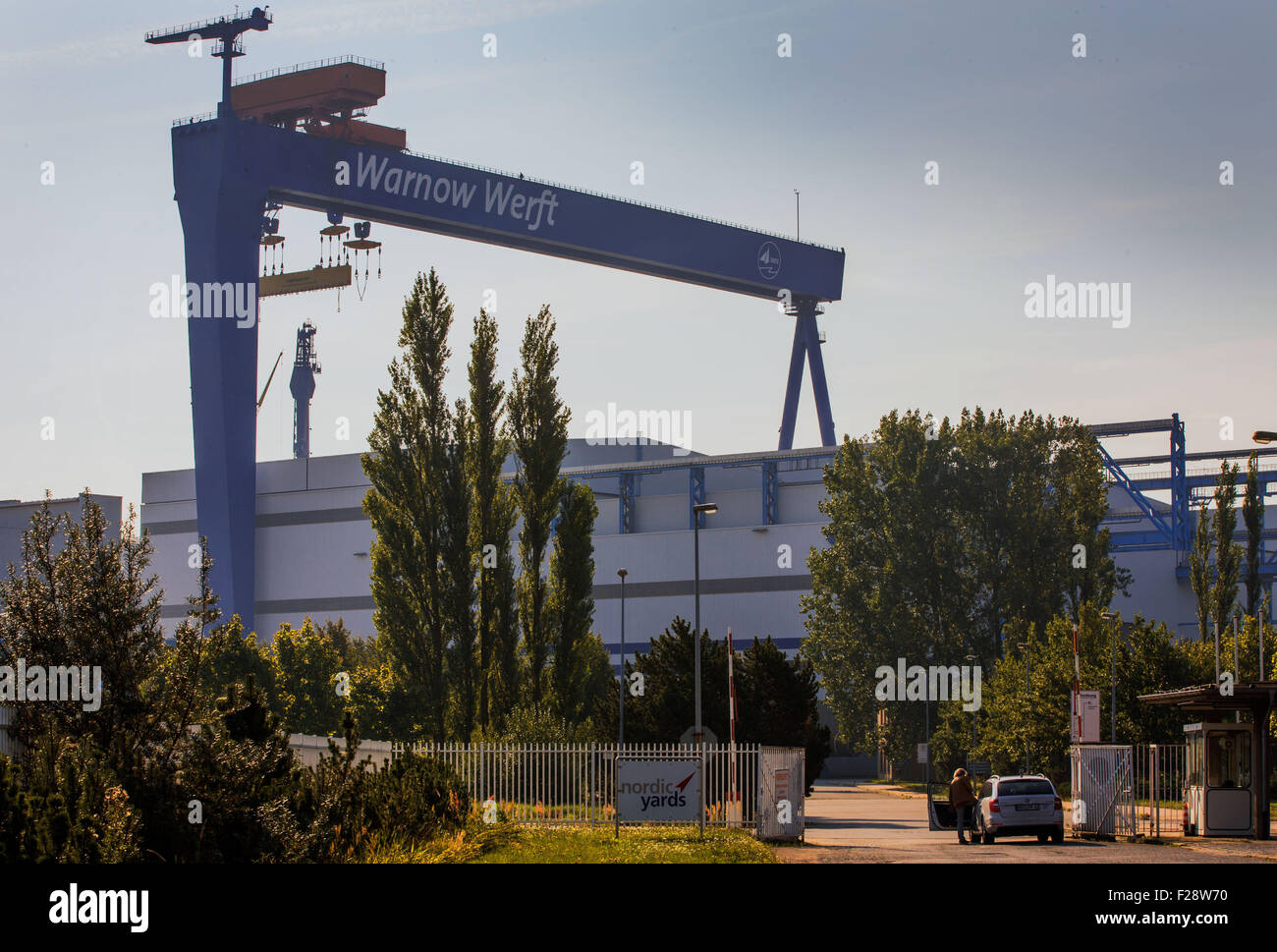 Rostock, Germany. 14th Sep, 2015. A Goliath crane of the Nordic Yards
