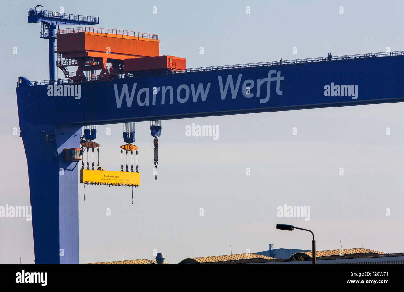 Rostock, Germany. 14th Sep, 2015. A Goliath crane of the Nordic Yards