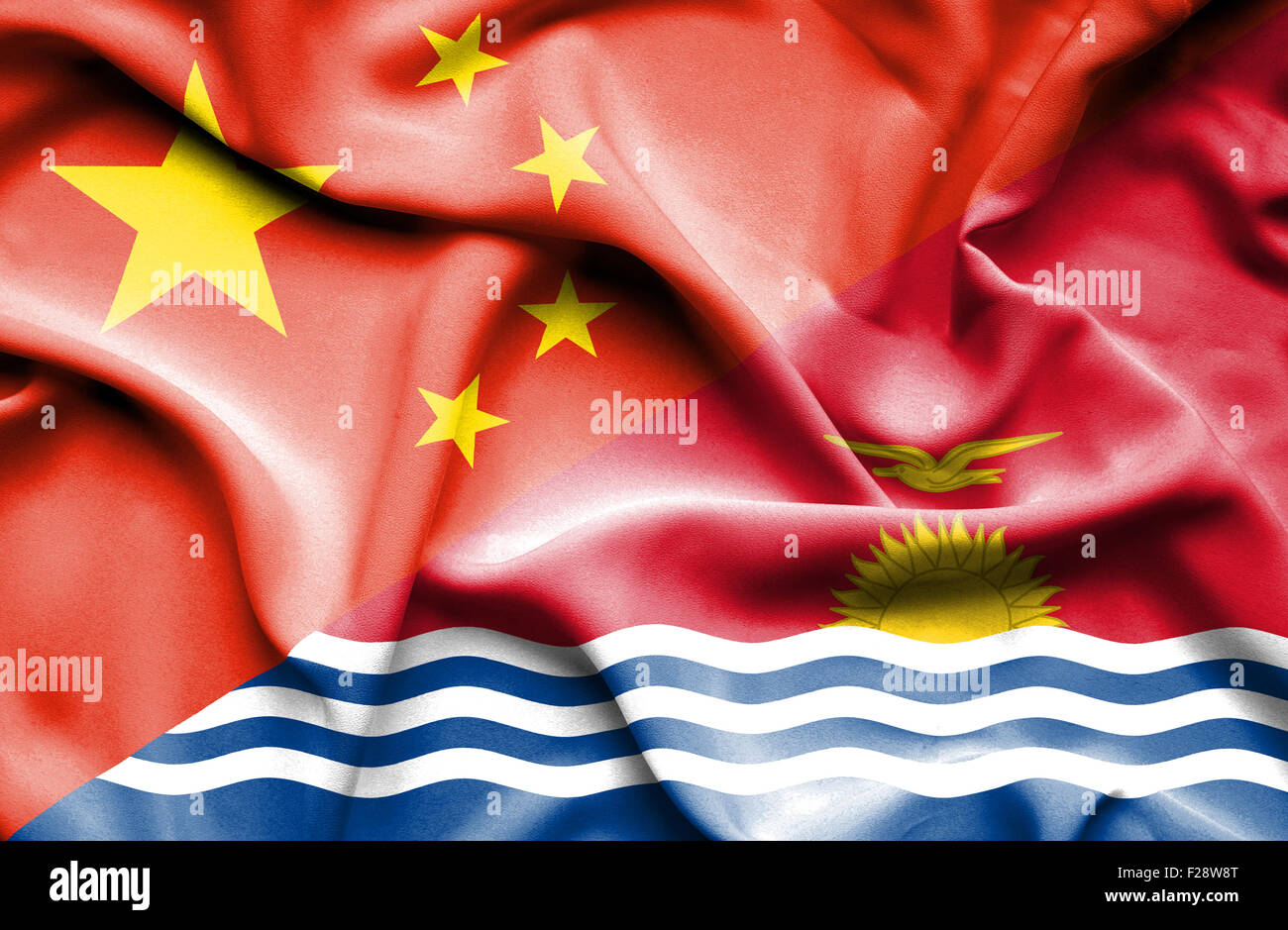 Waving flag of Kiribati and Stock Photo - Alamy