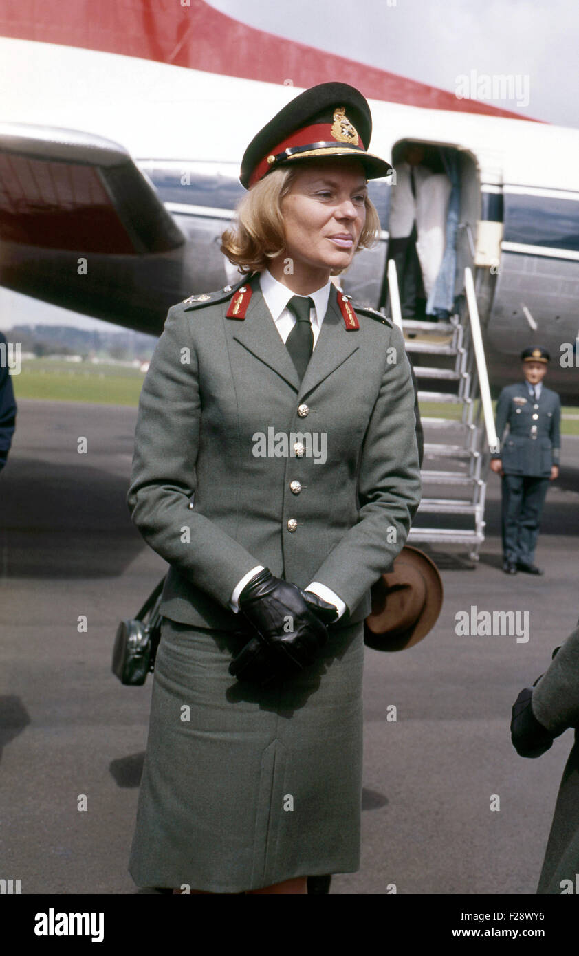 The Duchess of Kent in her Women's Royal Army Corps uniform 1970. Picture by DAVID BAGNALL. Stock Photo