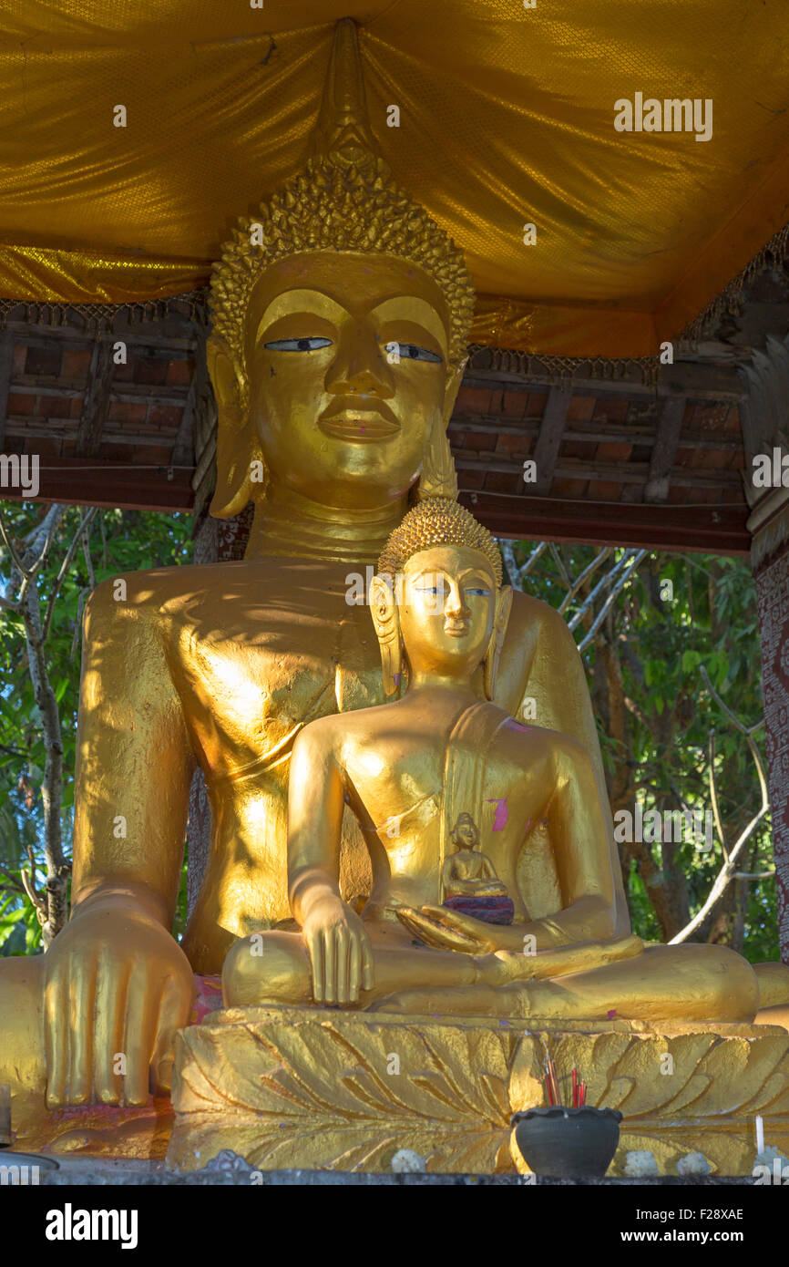 Buddha statue at Wat Saen, Luang Prabang, Laos Stock Photo
