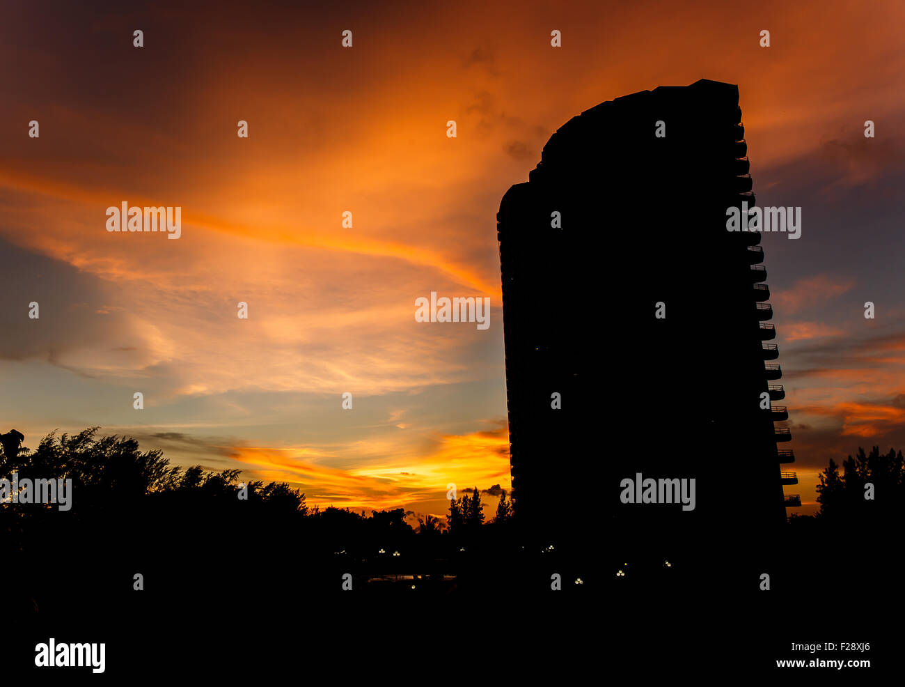 Sunrise in front of the building Stock Photo - Alamy