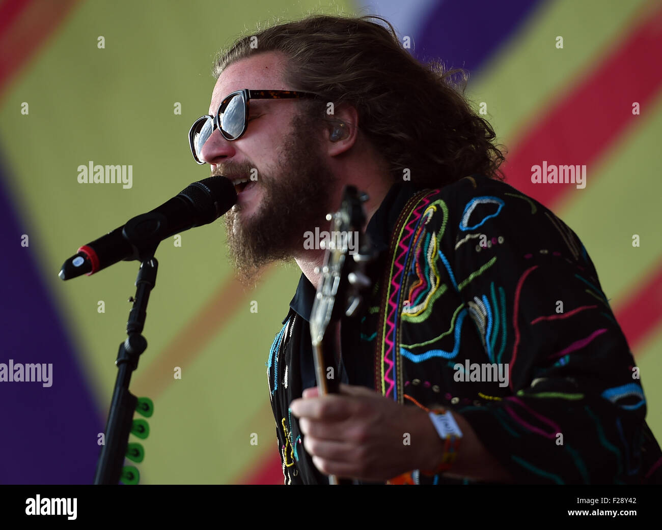 Berlin, Germany. 13th Sep, 2015. Singer Jim James of the US rock band