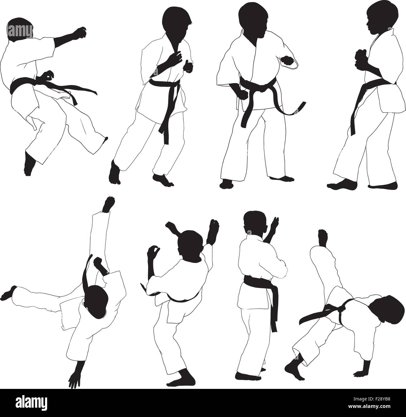 Kids karate Stock Vector Image & Art - Alamy