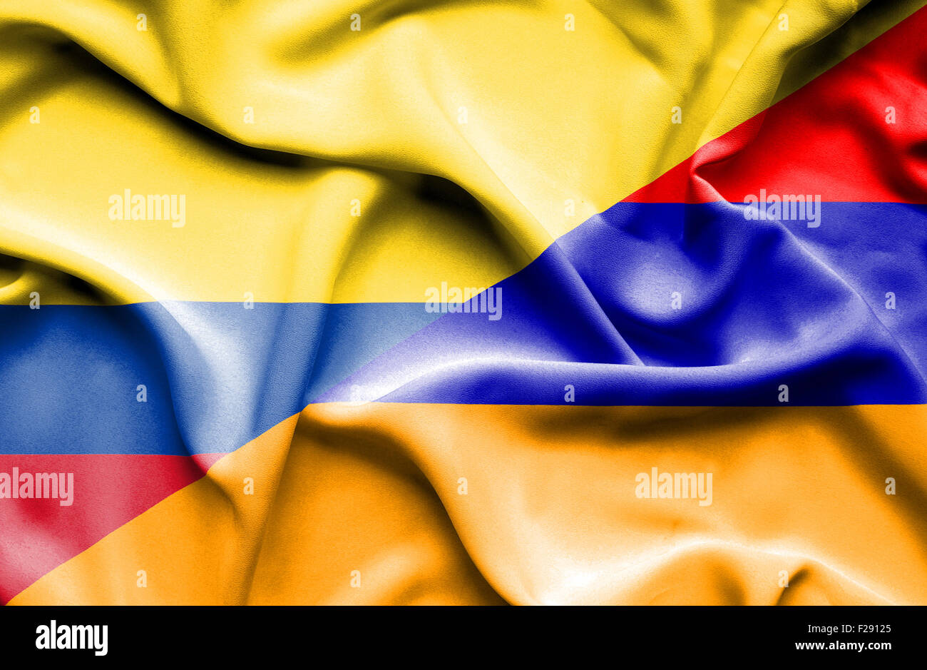 Waving flag of Armenia and Columbia Stock Photo - Alamy