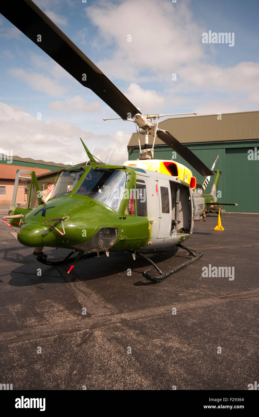 Front View Of A British Army Bell 212 AH.1 Helicopter Stock Photo