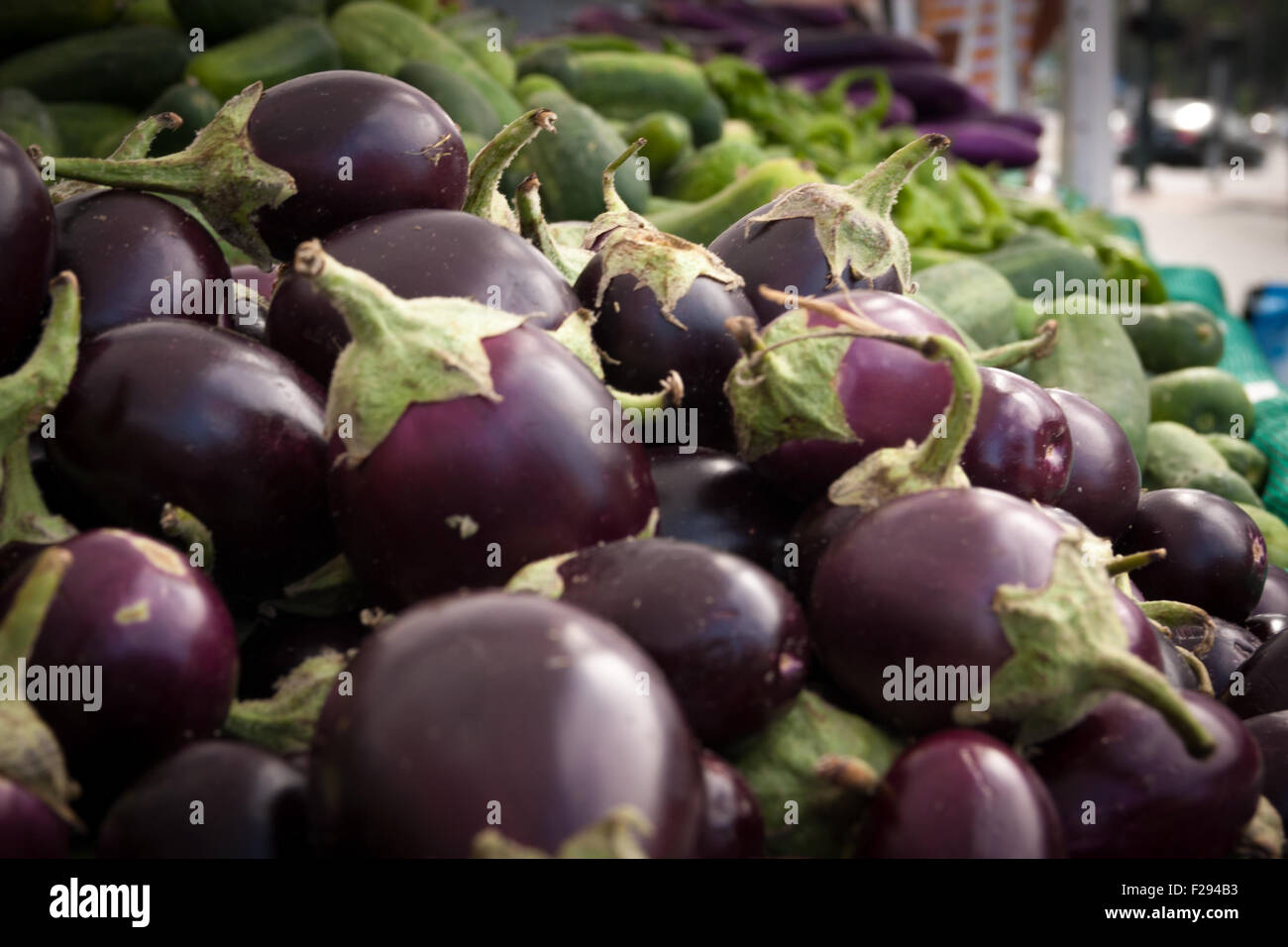 Eggplant for sale at farmers market in northern California Stock Photo ...