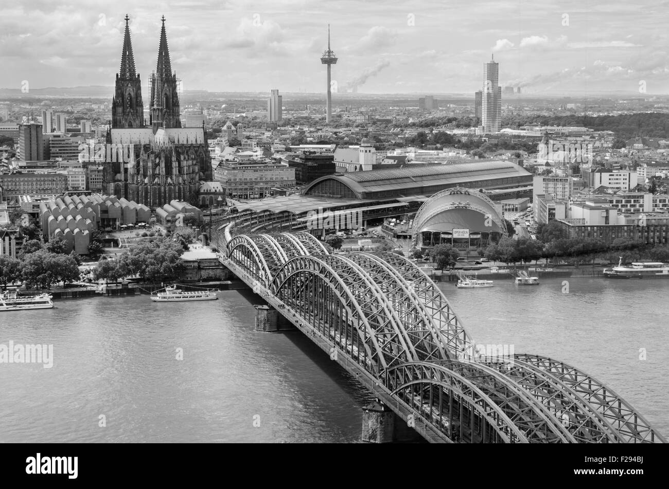 Cologne Skyline From High Stock Photo