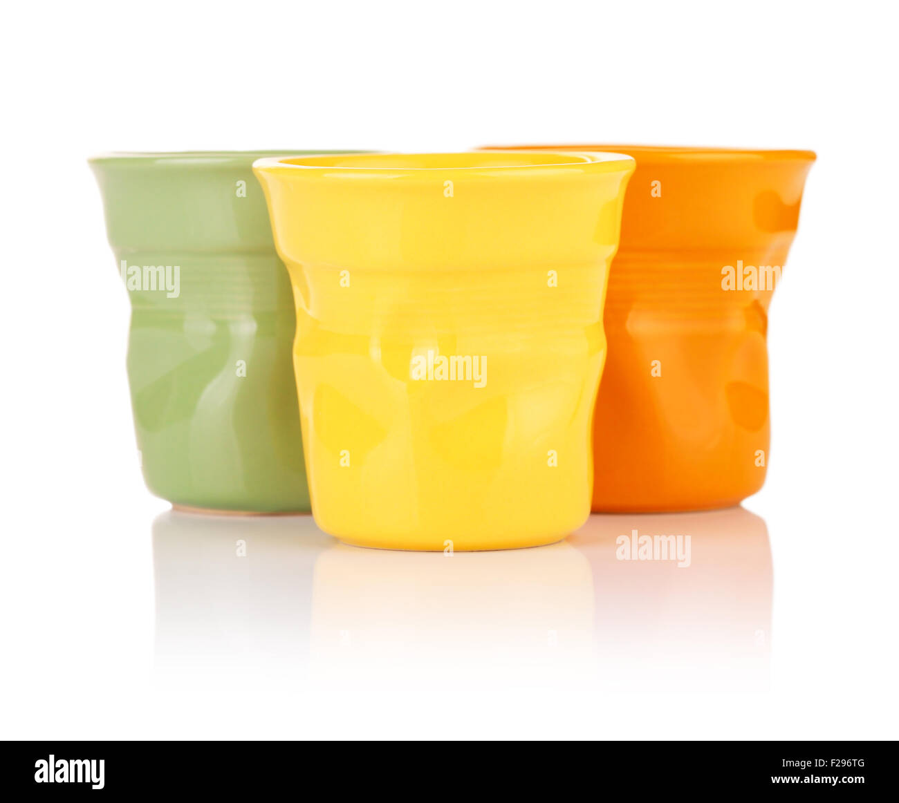 original colorful espresso cups, isolated on white Stock Photo Alamy