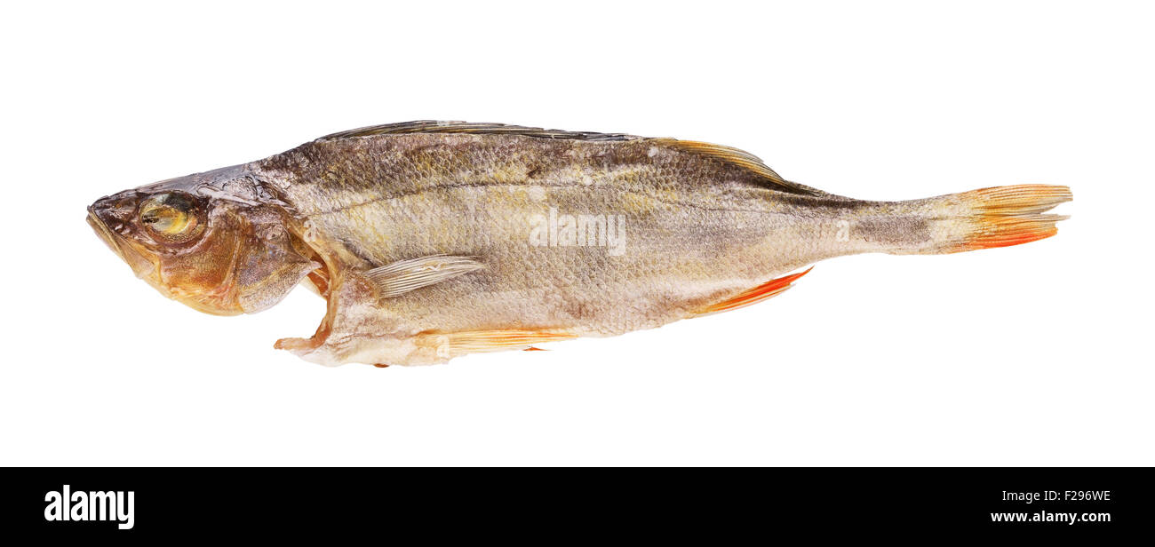 salty dried fish perch, isolated on white background Stock Photo