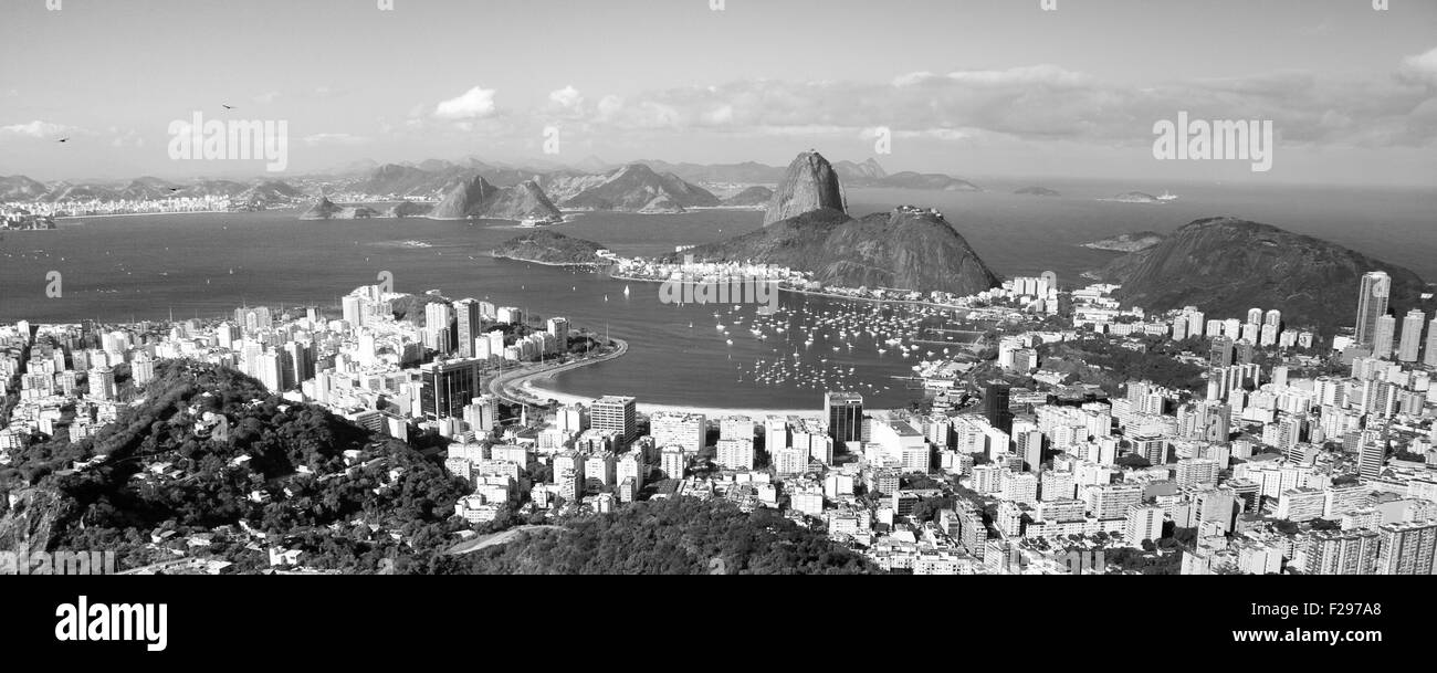 View over Rio de Janeiro and the Guanabara bay. Stock Photo