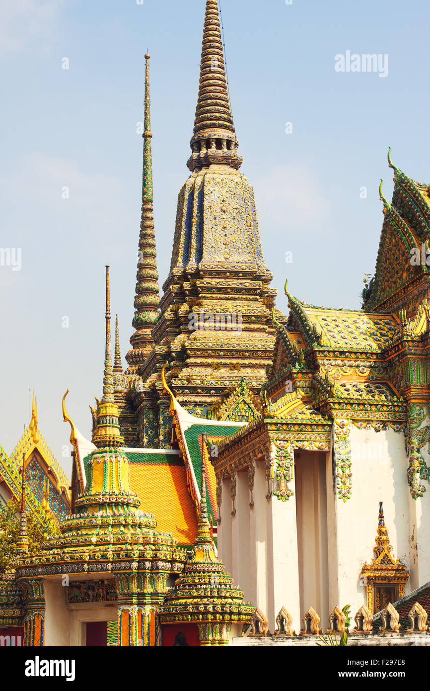 Wat Po temple fragment in Bangkok, Thailand Stock Photo