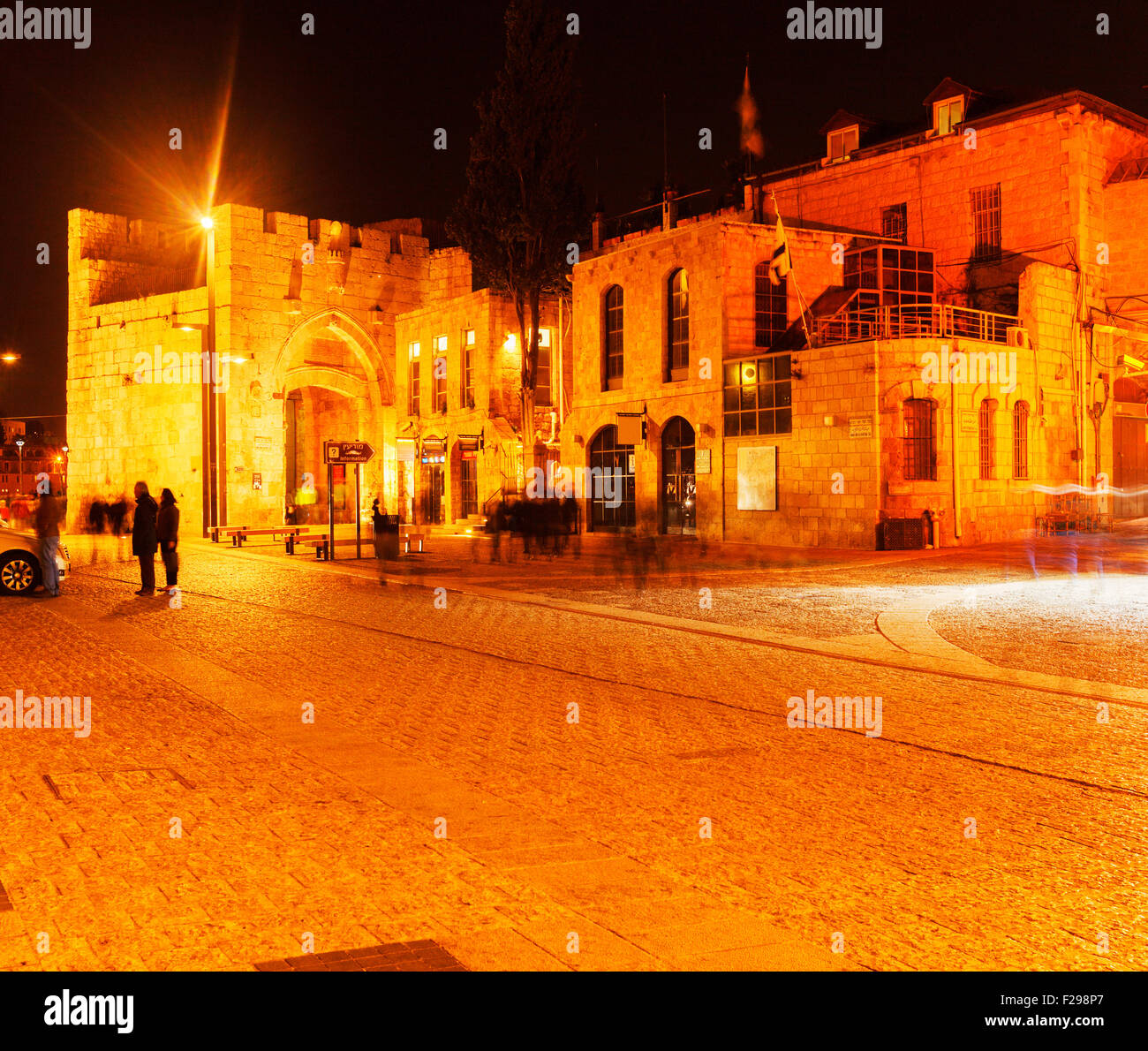Jaffa Gate at Night, Jerusalem, Israel Stock Photo Alamy