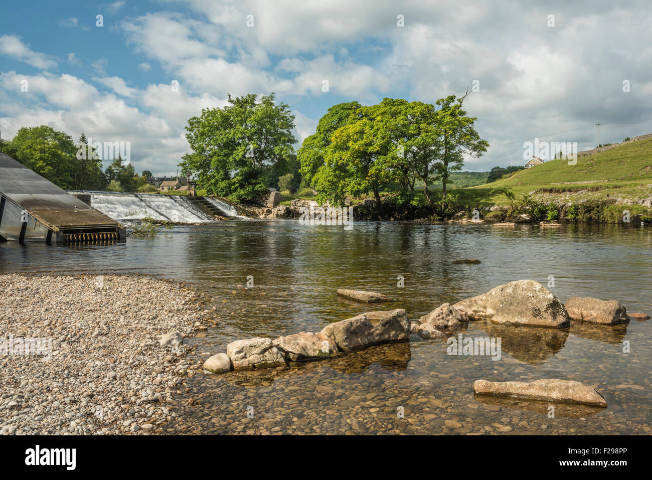 Linton Falls weir, Grassington in the Yorkshire Dales Stock Photo