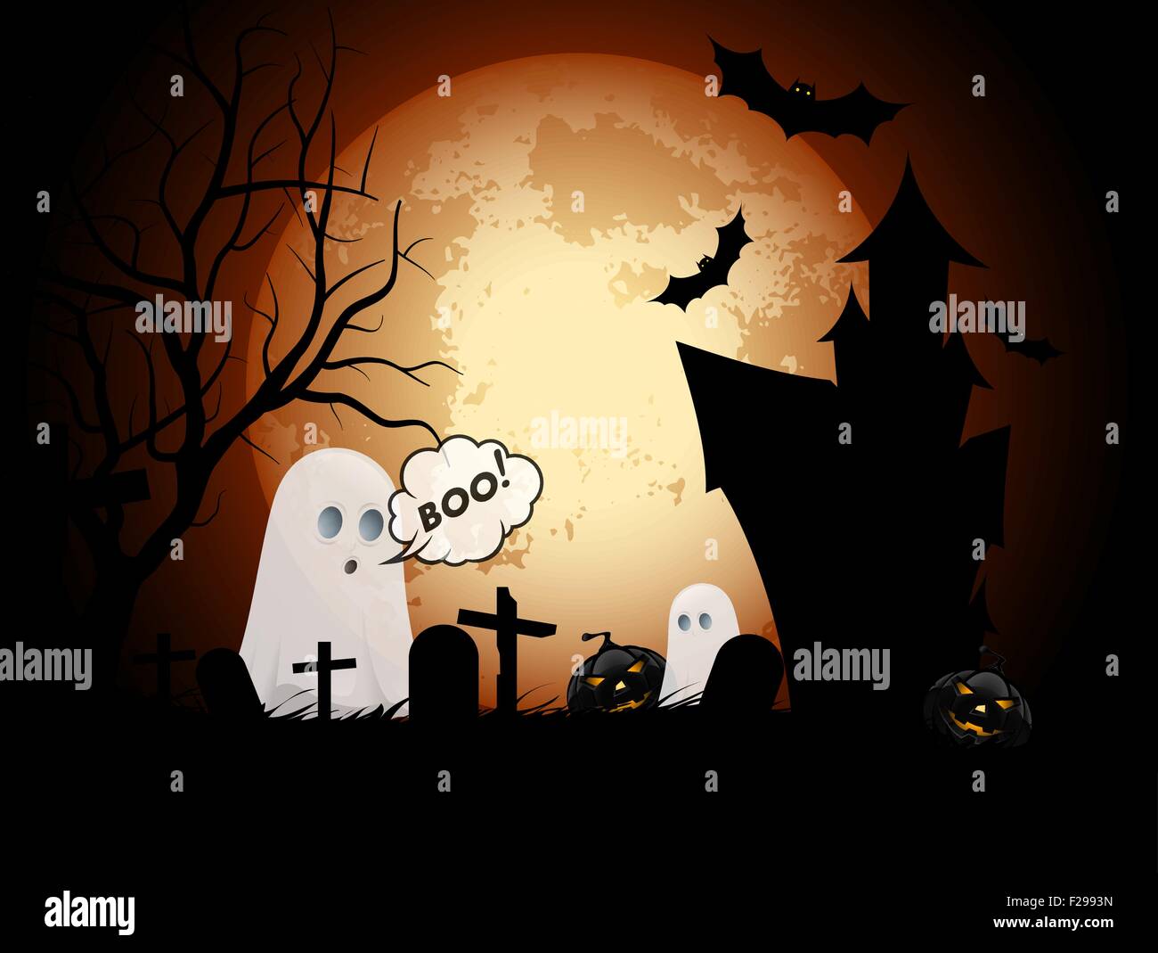 Halloween Background with Haunted House Stock Vector Image & Art - Alamy