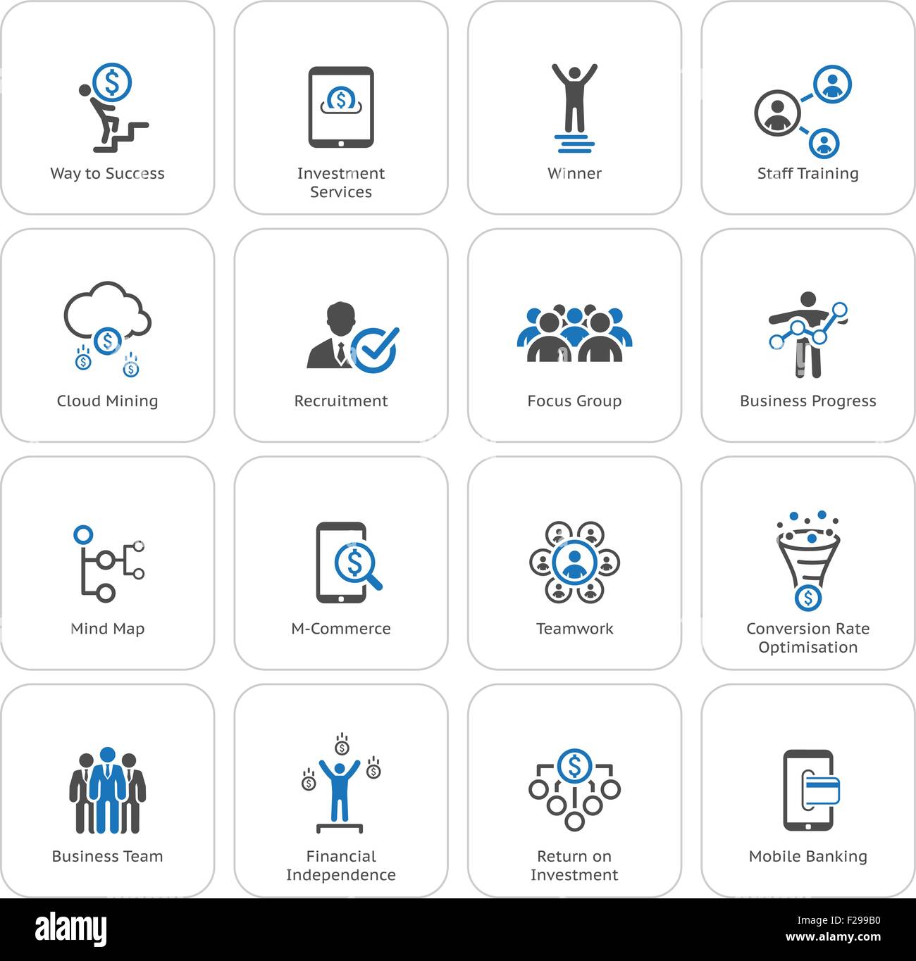 Flat Design Business Icons Set Stock Vector Image & Art - Alamy
