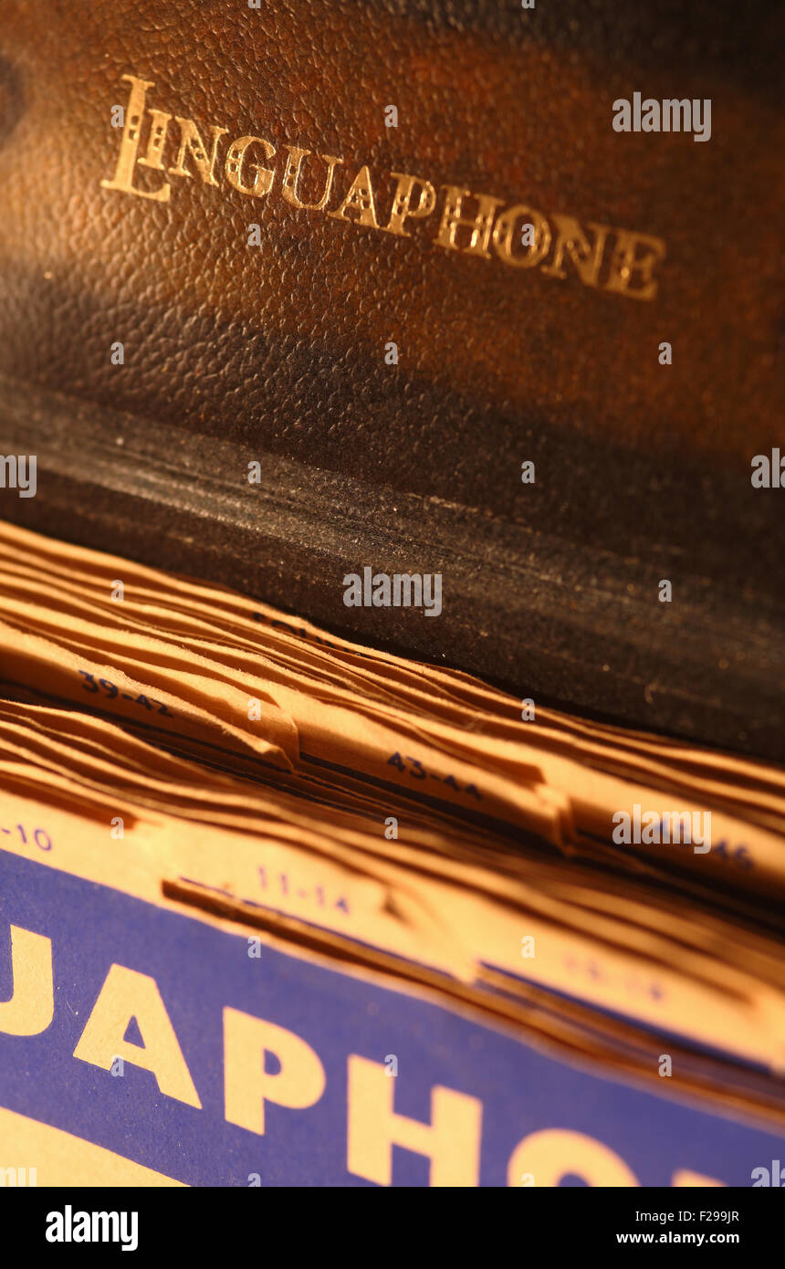 linguaphone french course on 78 RPM records Stock Photo Alamy