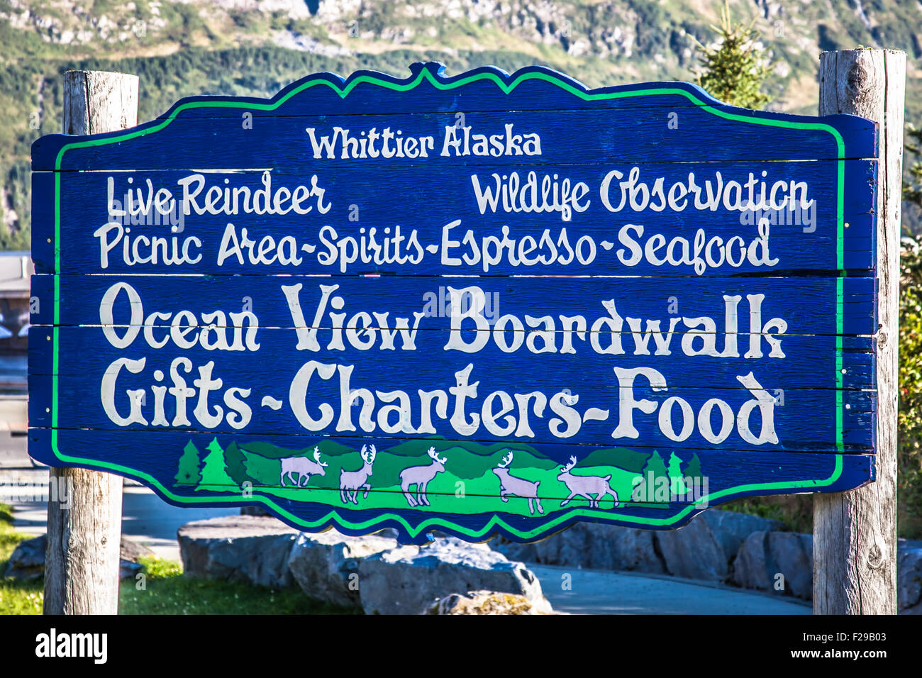 Whittier Harbor sign Stock Photo Alamy
