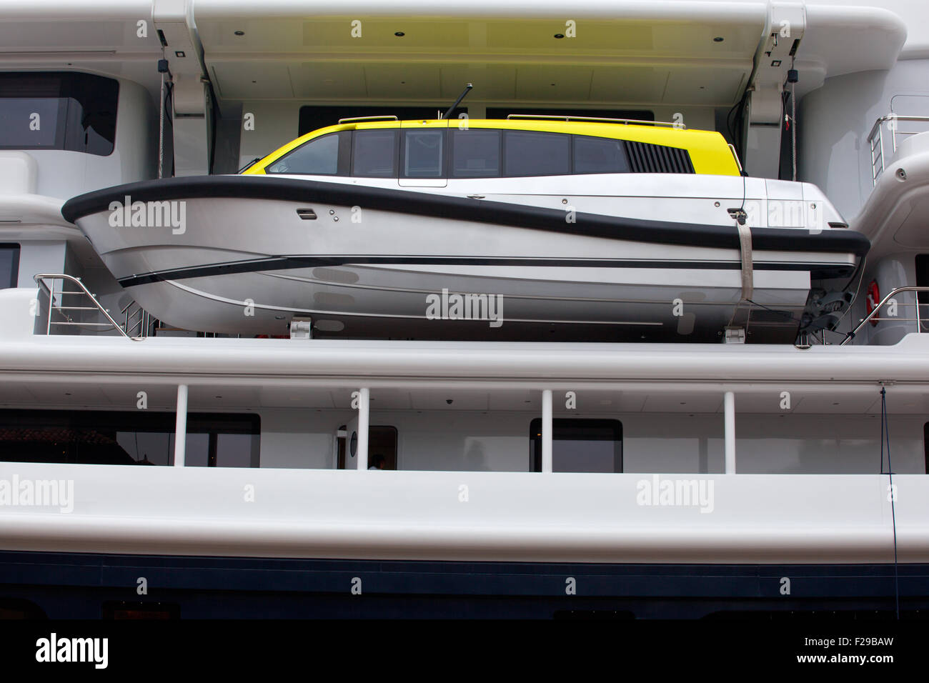 Lifeboat of the yacht in the lagoon of Venice Stock Photo Alamy